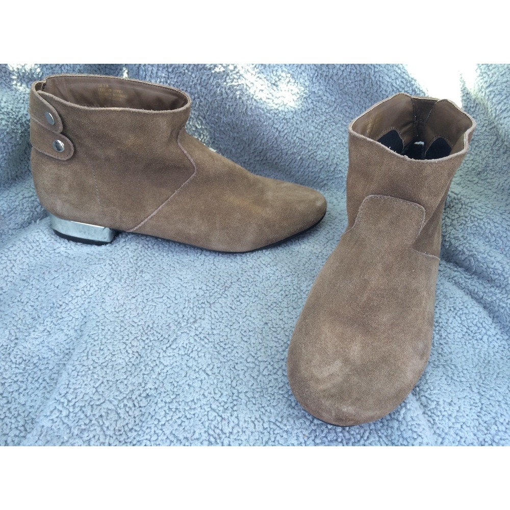 Very Volatile Ankle boots Womens Size‎ 7.5 Tan Suede Leather Mirror Heels
